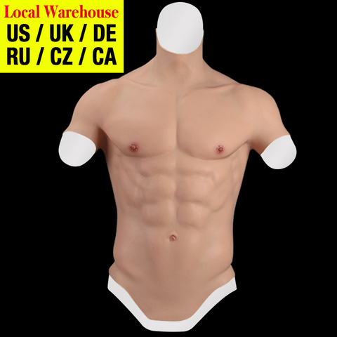 Dokier silicone réaliste faux faux muscle ventre corps pour cosplayer Simulation artificielle Muscle poitrine homme crosscommodes ► Photo 1/6