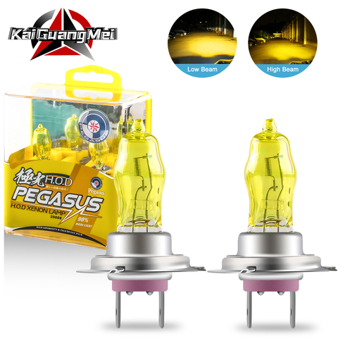 Ampoule halogène au xénon, 2 pièces, lumière anti-brouillard, phare de voiture, 100W H1 H3 H4 H7 H8 H11 9005 9006 jaune 2800K 12V, 2 pièces ► Photo 1/6