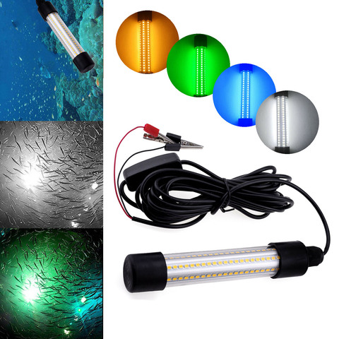 Lampe Submersible imperméable, éclairage d'extérieur, idéal pour un bateau de pêche, lumière blanche, verte ou bleue, 12V, 1200lm, modèle LED ► Photo 1/6