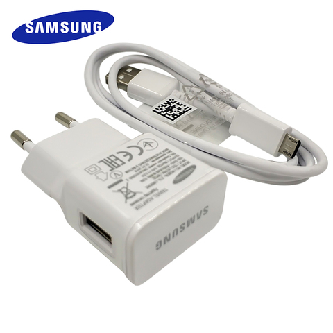 Chargeur 5v 2a pour Samsung, adaptateur de prise ue, câble Micro USB pour Galaxy S6 S7 edge J1 J3 J5 J7 A3 A5 A7 A8 2016 Note 5 4 ► Photo 1/6