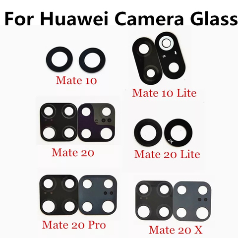 2 pièces/lot, couvercle d'objectif en verre de caméra arrière pour Huawei Mate 8 9 10 Lite 20 Pro X 30 Pro avec autocollants pièces de rechange adhésives ► Photo 1/1