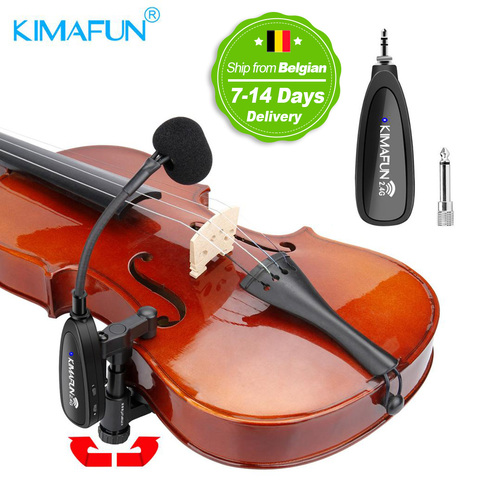 KIMAFUN violon microphone 2.4G Instrument sans fil col de cygne Microphone professionnel Musical condensateur Microphone pour violon ► Photo 1/6