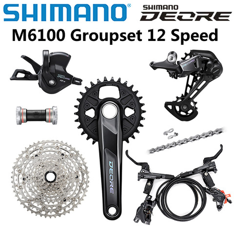 SHIMANO DEORE-ensemble de vitesses 1x12 rapports pour vtt VTT, M6100, 30T 32T 170 175mm 10-51T, dérailleur arrière, levier de levier de frein ► Photo 1/6