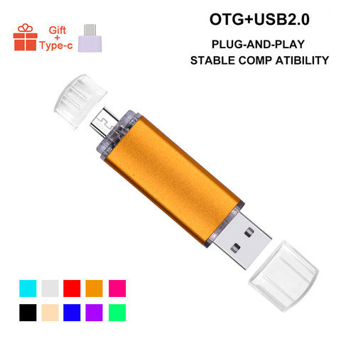 Clé usb 2.0 en métal OTG, support à mémoire de 4gb 8gb 16Gb 32gb 64gb, Micro lecteur Flash pour téléphone Android, cadeaux d'affaires ► Photo 1/6