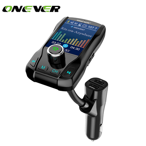 Onever sans fil Bluetooth FM transmetteur modulateur Kit mains libres voiture 1.8 pouces écran couleur lecteur MP3 avec 5V 3.1A double USB ► Photo 1/6