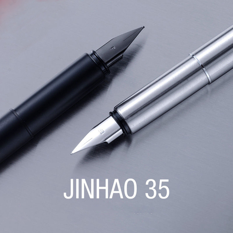 Haute qualité Jinhao 35 stylo plume givré noir acier inoxydable 3.08MM plume stylo encre stylos papeterie bureau fournitures scolaires ► Photo 1/6