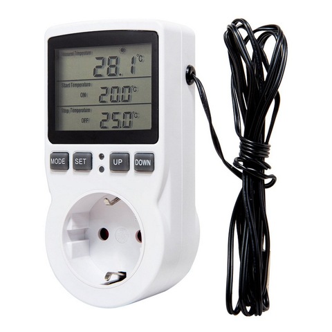 Prise de Thermostat numérique sans fil 110V, avec interrupteur de minuterie, prise multifonctionnelle EU/US/UK/AU/FR ► Photo 1/6