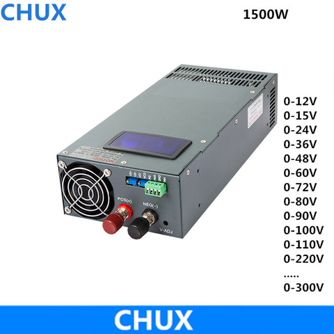 Affichage réglable 0-12V 1500W | Affichage de commutation, 15V 24V 36V 48V 60V 72V 80V 90V 100V 110V 220v 300v cc, alimentation électrique ► Photo 1/5