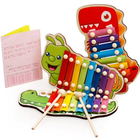 Jouets musicaux pour bébé enfant, Xylophone en bois, Instrument pour enfants, jouets d'éducation pour le développement de la sagesse précoce, jouets pour enfants ► Photo 1/6