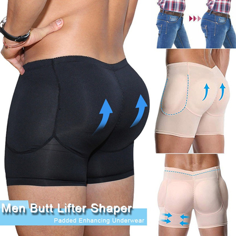 Hommes Fesses et Hanches Renforceur Butin Rembourré culotte de sous-vêtements Corps Shaper Sans Couture Culotte de Culotte Culotte Shapewear Boxeurs ► Photo 1/6