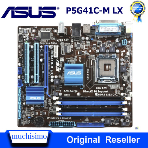 LGA 775 DDR2 DDR3 Carte Mère Asus P5G41C-M LX Bureau G41 Socket LGA 775 Q8200 Q8300 DDR2/3 8G u ATX Carte Mère D'origine SATA II ► Photo 1/6