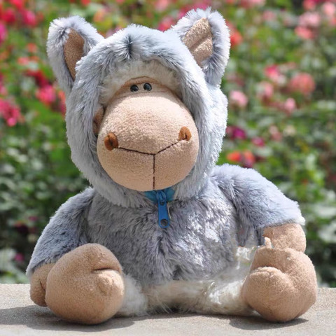 Jouet en peluche «jolly sheep» 35cm, 1 pièce, poupée en peau de loup, chapeau de loup, cadeau d'anniversaire, tendance allemande ► Photo 1/4