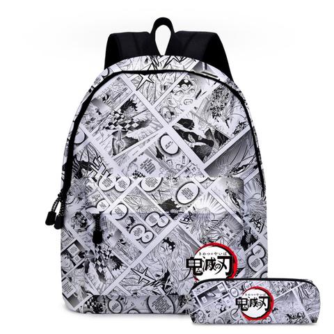 Anime démon Slayer: Kimetsu no Yaiba femmes sac à dos hommes Multi décontracté voyage sac à dos cartable pour adolescents garçons Mochila 2 pièces ► Photo 1/5