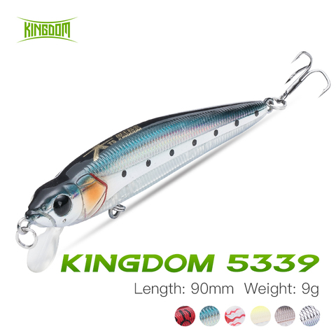 Royaume vairon leurre de pêche 90mm 9g flottant longue coulée natation appâts de pêche Wobblers à la traîne perche basse carpe brochet truite ► Photo 1/6