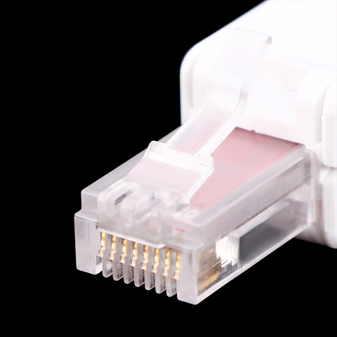 Connecteur CAT6 RJ45 de câble Ethernet de vidéosurveillance sans outil, connecteur de tête en cristal sans outil ► Photo 1/6