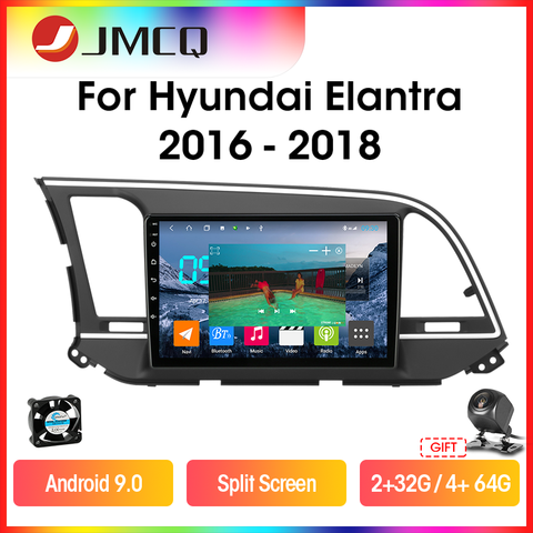 JMCQ – autoradio T9, Android 2015, navigation GPS, écran partagé, lecteur multimédia vidéo, 2 din, pour voiture Hyundai Elantra 6 (2016, 2017, 2022, 9.0) ► Photo 1/6