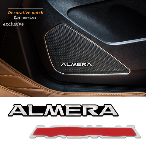 4 pièces 3D aluminium haut-parleur stéréo haut-parleur badge emblème autocollant pour Nissan Almera G15 N16 voiture-style Badge accessoires ► Photo 1/6