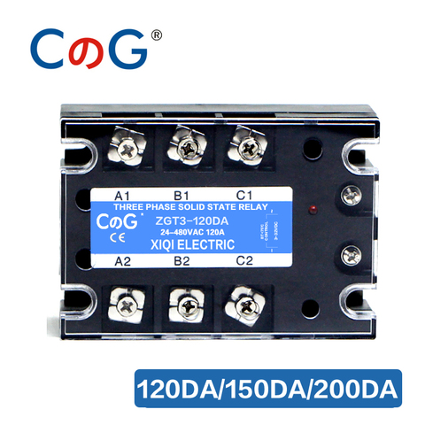 CG 3 phases 120A 150A 200A DA, contrôle triphasé SSR DC, relais à semi-conducteurs AC 3-32V DC à 24-480V AC ► Photo 1/6