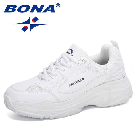 BONA 2022 nouveaux Designers blanc baskets femmes chaussures plates vulcaniser chaussures femme décontracté Zapatillas Mujer taille européenne plate-forme ► Photo 1/6