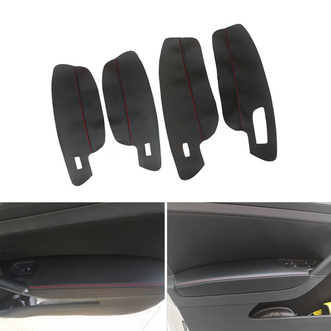 LHD voiture microfibre cuir porte accoudoir panneau couverture garniture de protection simple fil pour VW Golf 7 2014 2015 2016 2017 2022 ► Photo 1/6