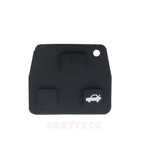 Housse de rechange de 3 boutons pour clé télécommande en caoutchouc silicone noir Pad de réparation pour TOYOTA Avensis Corolla, Lexus Rav4, 1/pièce ► Photo 1/6