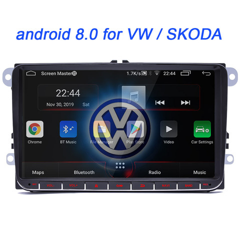 Lecteur multimédia pour voitures, pour VW Volkswagen, Golf, Polo, Tiguan, Passat b7 b6, SEAT, leon, Skoda, yeti et Octavia, android 8.0, 2 Din ► Photo 1/6