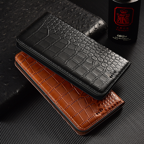 Coque Crocodile à rabat en cuir véritable, étui pour Huawei Honor 5X 5C 6A 6C 6X 7A 7C 7S 7X 8A 8C 8S 8X 9A 9C 9S 9X Pro Max Lite ► Photo 1/6