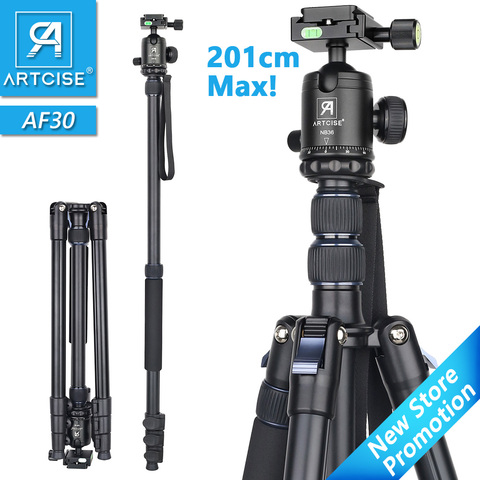 Trépied professionnel haut monopode, hauteur maximale de 201cm, 79 pouces, pour appareil photo DSLR, verrouillage rapide, grande tête sphérique CNC de 36mm, corps métallique ► Photo 1/6