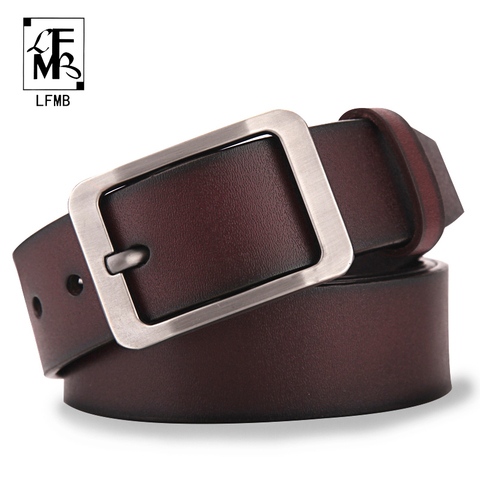 LFMB – Ceinture en cuir de vache véritable pour hommes, taille 130cm de bonne qualité avec une boucle ► Photo 1/6