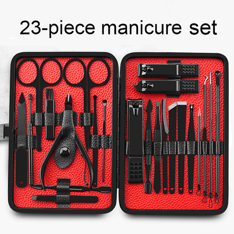 Ensemble de ciseaux de pédicure professionnels, coupe-ongles en acier inoxydable, crochet d'aigle, manucure Portable, ensemble d'outils de coupe-ongles, 4-23 pièces ► Photo 1/6