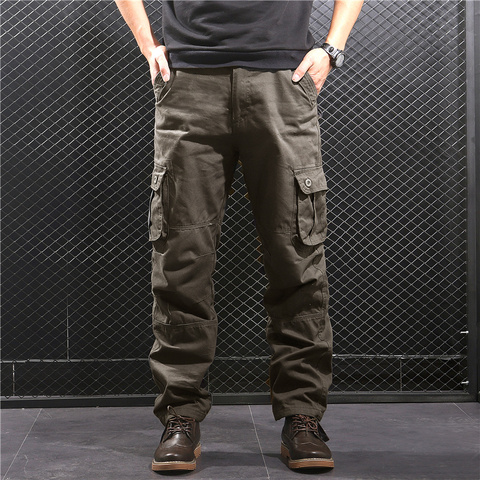 Pantalon Cargo tactique militaire à poches multiples pour homme, vêtement d'extérieur décontracté, ample, droit, Long, grande taille, printemps ► Photo 1/6