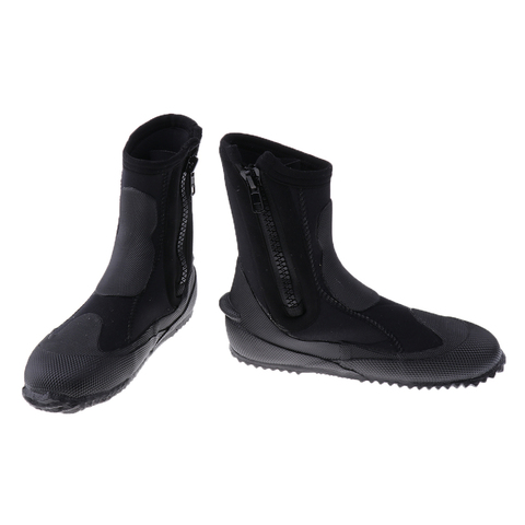 5mm néoprène bottes de plongée plongée sous-marine plongée en apnée chaussons haute coupe fermeture éclair combinaison bottes chaussures de Sports nautiques pêche sous-marine ► Photo 1/6