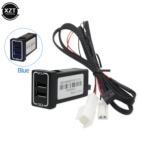 Chargeur rapide de voiture avec double Interface USB QC3.0, chargeur rapide de voiture, pour TOYOTA Camry Corolla Yaris RAV4 Reiz Cruiser ► Photo 1/6