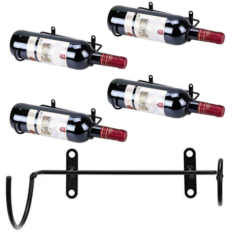 Présentoir à vin étagère à vin avec vis Home Bar cuisine rangement organisateur Simple mural fer noir porte-bouteille ► Photo 1/6