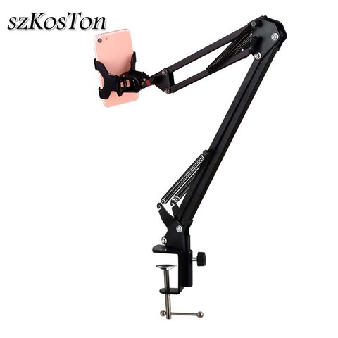 360 rotatif Flexible longs bras Support de téléphone portable pour iPhone Xiaomi bureau lit paresseux Support Support de téléphone Support de pince en métal ► Photo 1/6