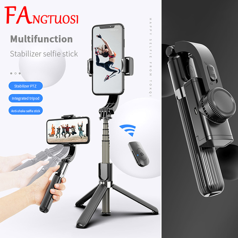 Support de bâton de Selfie de téléphone portable de stabilisateur de cardan tenu dans la main de Bluetooth de FANGTUOSI support de Selfie réglable pour l'iphone/Huawei ► Photo 1/6