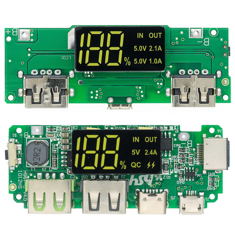 Double USB 5V 2,4 a, Micro/type-c, batterie externe Mobile 18650, Module de charge, batterie au Lithium, Circuit de Protection ► Photo 1/6