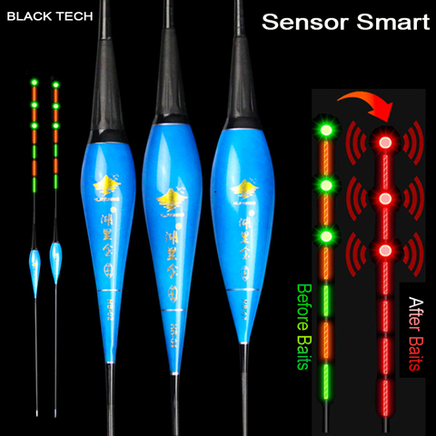 HLJFISHING – flotteur de pêche électrique, capteur de gravité intelligent IC intégré, antenne d'appât de poisson changement de couleur, LED lumineux ► Photo 1/6