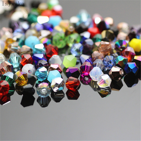 Isywaka vente populaire MixColor 650 pièces 3mm Bicone autriche perles de cristal perles de verre perles entretoises en vrac pour la fabrication de bijoux à bricoler soi-même ► Photo 1/1