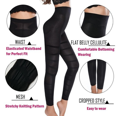 Legging de Compression Anti-Cellulite, vêtement taille haute, amincissant les jambes, modelant le corps, collant de contrôle du ventre, culotte cuisses ► Photo 1/6