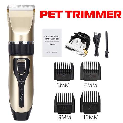 Professionnel chat de compagnie chien tondeuse à cheveux animaux toilettage tondeuses chat Cutter Animal rasoir USB électrique tondeuse cheveux Machine de découpe ► Photo 1/6