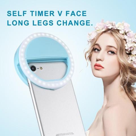 Portable Selfie LED anneau Flash lumière téléphone Portable Auto Flash Smartphone Selfie caméra beauté remplir la lumière ► Photo 1/6