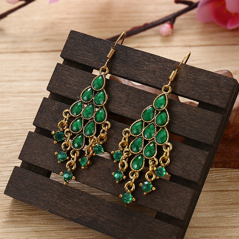 Boucles d'oreilles géométriques pour femmes, Bijoux d'été style Boho, Vintage, cors perlés, pompons, perles ► Photo 1/6