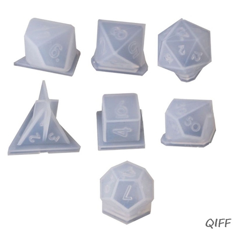 7 formes dés filet carré Triangle dés moule dés numérique jeu Silicone moule ► Photo 1/6