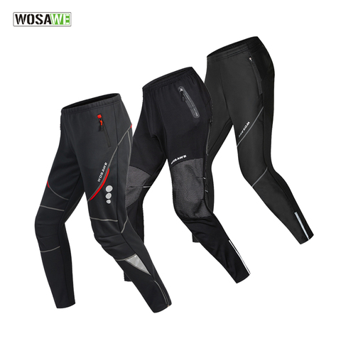 WOSAWE hiver pantalons de cyclisme chaud thermique polaire pantalons de cyclisme coupe-vent équitation vélo vtt vélo de route course randonnée pêche ► Photo 1/6