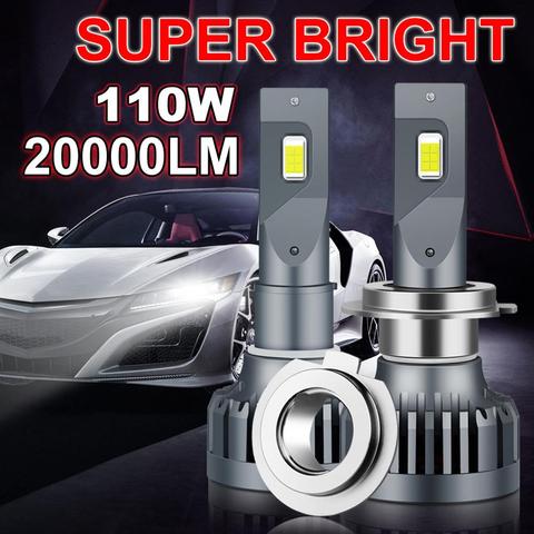 2 pièces Canbus 110W 20000LM Voiture Phares H7 H4 H1 H8 H11 H3 HB3 9005 HB4 9006 LED Feux Auto Ampoule Lampe Blanc ► Photo 1/6