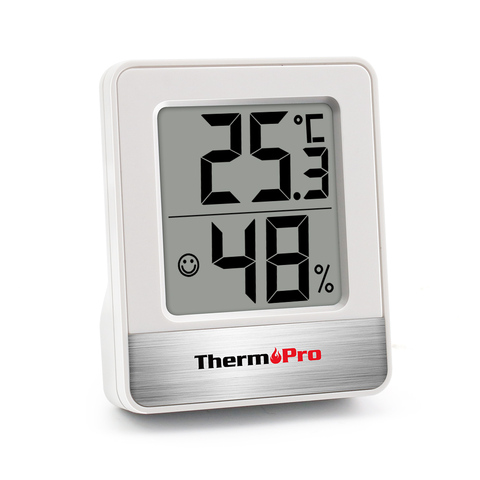 ThermoPro – thermomètre et hygromètre TP49, Mini Station météo d'intérieur, blanc, noir, humidité ► Photo 1/6