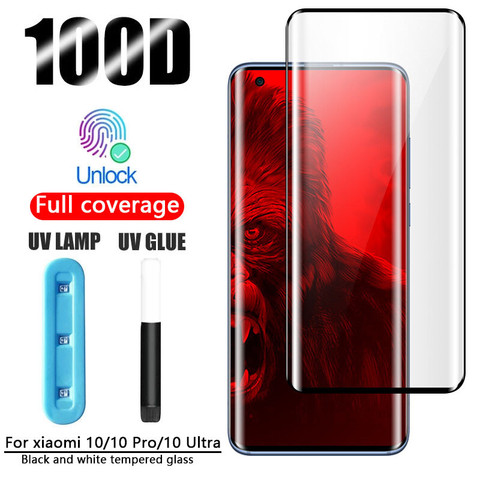 Verre trempé UV pour Xiaomi Mi Note 10 Lite Pro Ultra Mi10 5G verre protecteur d'écran 10 Lite Note10 10Pro Film complet ► Photo 1/6