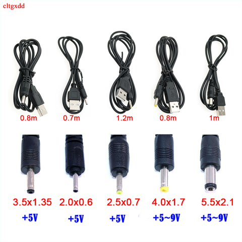 Adaptateur d'alimentation Port USB vers cc 2.5*0.7 0.6*3.5 1.35*4.0 1.7*5.5 2.1mm 5V pour petits appareils électroniques, accessoires, câble de connecteur ► Photo 1/6