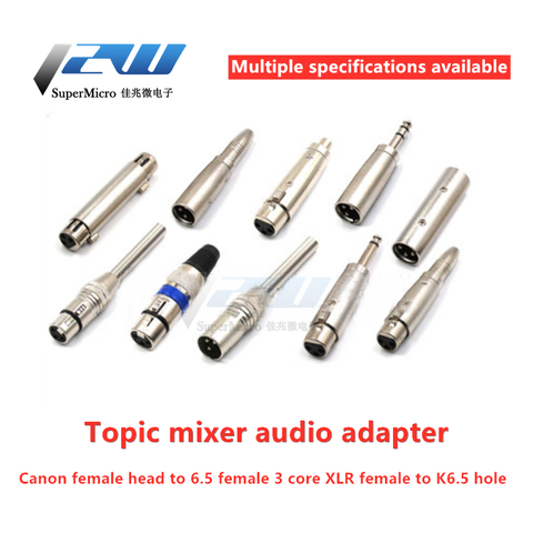 Adaptateur de microphone Canon, tête femelle à 6.5 femelle, 3 cœurs XLR revolution RCA lotus audio, siège femelle 6.35 ► Photo 1/6